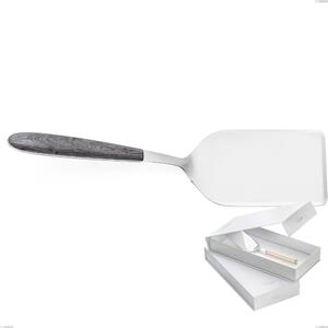 Confezione a libro 1 pezzo pala lasagne vero olmo grigio, acciaio 18.0 nickel free, manicatura pbt sublimato acciaio lucido