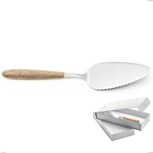 Confezione a libro 1 pezzo pala torta vero pino, acciaio 18.0 nickel free, manicatura pbt sublimato acciaio lucido