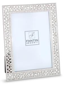 Portafoto Argentato con FIORI E STASS PER FOTO 10x15 cm Stile classico argento
