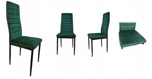 Set di 4 eleganti sedie in velluto verde