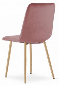 Set di 4 sedie in velluto rosa LAVA