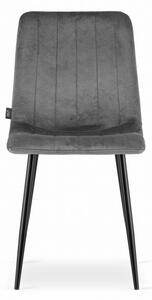 Set di 4 sedie in velluto grigio LAVA