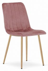 Set di 4 sedie in velluto rosa LAVA