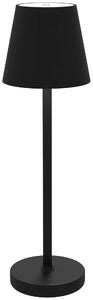 HOMCOM Lampada da Tavolo Portatile in Acrilico e Metallo da 3600mAh con Cavo di Ricarica, Ø11.2x36.5 cm, Nero
