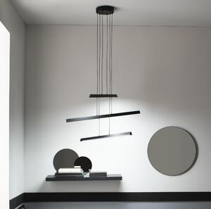Lampadario Moderno Finch LED nero, in alluminio, D. 0 cm, L. 78 cm, 3 luci, 5100 LM, INSPIRE