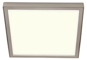 Plafoniera LED Manoa quadrato nichel, foro incasso 10.5 cm luce cct regolazione da bianco caldo a bianco freddo