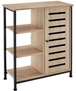 Tectake 404761 credenza 71x32x82cm - industriale legno chiaro, rovere sonoma, cerniera porta a destra