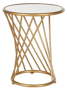 Set di 2 tavolini specchiati rotondi in ferro dorati glam in stile industriale Beliani