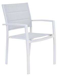 Sedia da giardino senza cuscino Orion Beta II NATERIAL con braccioli in alluminio con seduta in textilene bianco