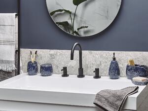 Set di accessori per il bagno in marmo blu in ceramica Glam Glamour Dispenser di sapone Porta scopino Beliani