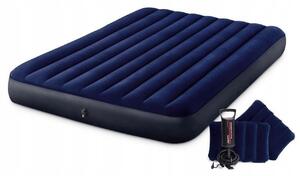 Materasso gonfiabile matrimoniale 203x152 cm con cuscini, rivestito in velluto, marca INTEX, modello 64765