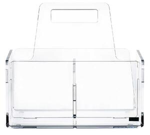 Vesta Portaposate grande in plexiglass dalle linee morbide e moderne Like Water Plexiglass Bianco/Tortora