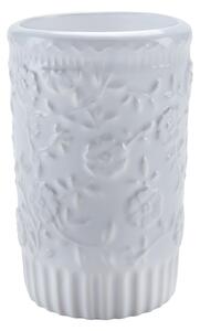Bicchiere porta spazzolini in ceramica bianco