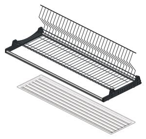 Scolapiatti da avvitare in metallo antracite L 90 x H 39 x P 26 cm