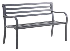Divano da giardino senza cuscino Park con braccioli 3 posti in acciaio con seduta in acciaio grigio / argento