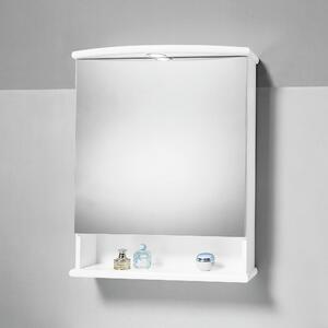 Specchio contenitore con luce Katia L 62 x P 23 x H 77 cm bianco lucido verniciato