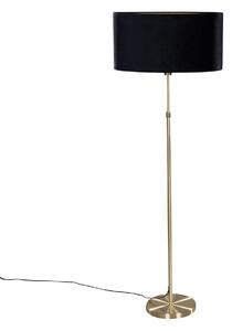 Lampada da terra oro con paralume ovale in velluto nero 50 cm - Parte