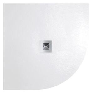 Piatto doccia SANYCCES fibra di vetro semicircolare Logic 80 x 80 cm bianco