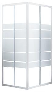 Box doccia quadrato scorrevole Essential 79 x 79 cm, H 185 cm in vetro temprato, spessore 4 mm serigrafato bianco