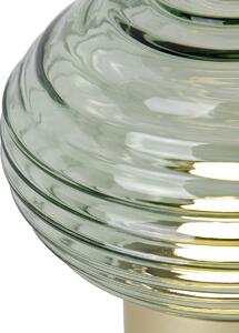 Lampada da tavolo in ottone con vetro verde ricaricabile - Lexie