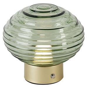 Lampada da tavolo in ottone con vetro verde ricaricabile - Lexie