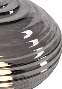 Tafellamp zwart met smoke glas oplaadbaar - Lexie