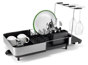 Scolapiatti regolabile nero in plastica 35,5x38 cm Extend Steel Plus – Joseph Joseph