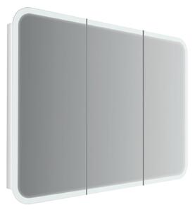 Specchio contenitore con luce Liverpool L 95 x P 15 x H 70 cm bianco lucido