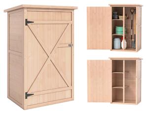 Outsunny Casetta da Giardino in Legno di Abete Impermeabile, Capanno Attrezzi da Esterno 75x56x115cm|Aosom