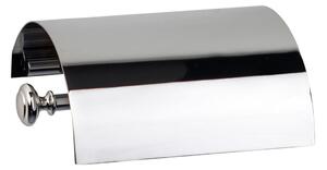 Portarotolo per carta igienica con coperchio LIBERTY 16x13x h 6 cm finitura inox lucido