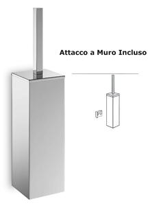 Portascopino Fissaggio a Muro o sospeso Quadrato XONY 8,2x8,2xh 39 cm realizzato in Acciaio inox Lucido