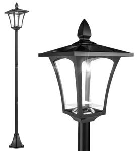 Outsunny Lampione da Giardino 160cm con Luci LED ad Energia Solare, Impermeabilità IP44, Illuminazione Automatica, in Acciaio, Nero | Aosom