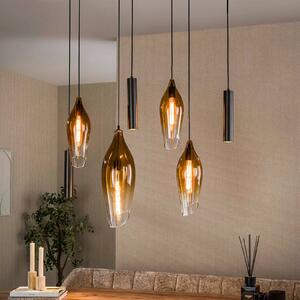 ZIJLSTRA Lampada a sospensione in vetro Cocoon, dimmerabile, Crema / Ambra, Soggiorno / Sala da pranzo, Vetro, Scandinavo, Lampada a sospensione