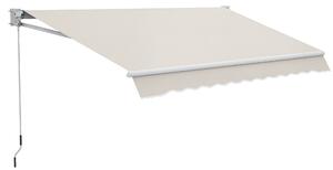 Outsunny Tenda da Sole a Bracci Regolabile 5°-35° con manovella, Telaio in Alluminio e Poliestere, 200x295, Crema | Aosom Italy