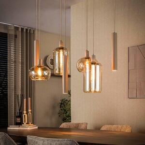 ZIJLSTRA Lampada a sospensione in vetro Serene, dimmerabile, Crema / Ambra, Soggiorno / Sala da pranzo, Vetro, Scandinavo, Lampada a sospensione
