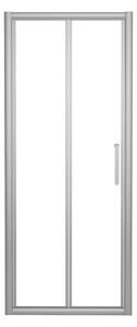 Porta doccia pieghevole Quad 70 cm, H 190 cm in vetro, spessore 6 mm trasparente silver