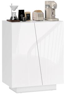 HOMCOM Mobiletto Multiuso in Truciolato Bianco a 3 Livelli con Ripiano Regolabile su 3 Livelli, 70x40x88 cm|Aosom