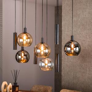 ZIJLSTRA Lampada a sospensione in vetro Sfera Tricolore, dimmerabile, Multicolore, Soggiorno / Sala da pranzo, Vetro, Scandinavo, Lampada a sospensione