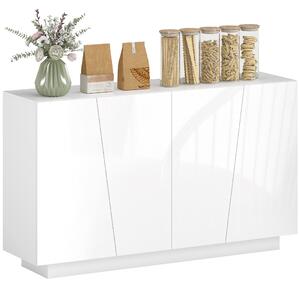 HOMCOM Mobiletto Multiuso in Truciolato Bianco a 5 Livelli con Ripiano Regolabile su 3 Livelli, 150x40x88 cm|Aosom