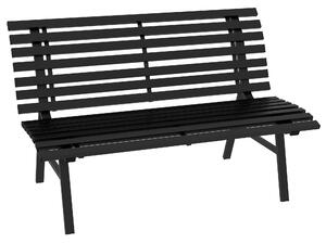Outsunny Panchina da Esterno in Alluminio a 2 Posti a Doghe, 123x67x79cm, Nero|Aosom