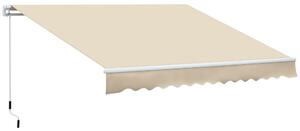 Outsunny Tenda da Sole per Esterno Avvolgibile a Bracci con Apertura a Manovella, 350x250 cm, Crema | Aosom Italy