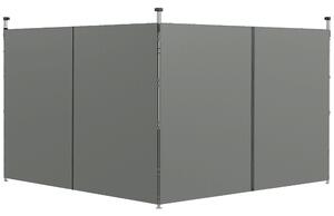 Outsunny Set 2 Pareti Gazebo 3x3 e 3x6 m in Tessuto Oxford con Porte a Cerniera, 295x195 cm, Grigio Scuro|Aosom