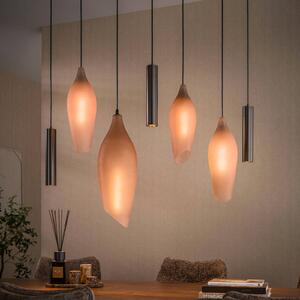 ZIJLSTRA Lampada a sospensione in vetro Cocoon, dimmerabile, Crema / Ambra, Soggiorno / Sala da pranzo, Vetro, Scandinavo, Lampada a sospensione