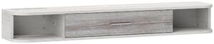 HOMCOM Mobile TV Sospeso in Legno con 2 Ripiani Aperti e Armadietto, 120x26x16 cm, Bianco e Grigio