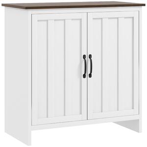 HOMCOM Credenza Cucina Moderna a 2 Ante con Ripiano Regolabile in Legno, 80x39.7x80cm, Bianco