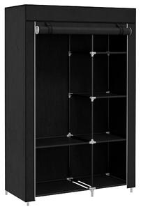 HOMCOM Armadio Guardaroba Portatile in Tessuto con 6 Ripiani Aperti e un Appendino, 103x43x162.5 cm, Nero