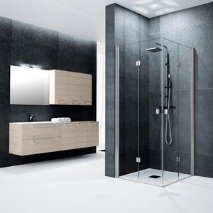 Lato per box doccia battente pieghevole Glam 70 cm, H 201.7 cm in vetro temprato, spessore 6 mm trasparente silver