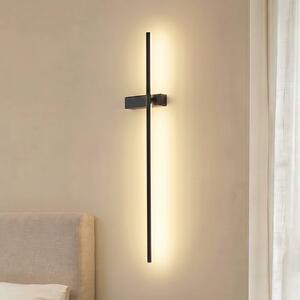Applique da parete a LED Natsumi Lindby, Nero, Soggiorno / Sala da pranzo, Alluminio, Moderno, Applique a LED