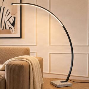 Lampada ad arco Kendra Lindby, dimmerabile, Nero, Soggiorno / Sala da pranzo, Metallo, Moderno, Lampada da terra