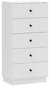 HOMCOM Cassettiera Camera da Letto Moderna e Salvaspazio, con 5 Cassetti e Dispositivo Antiribaltamento, 47x29x95 cm, Bianco | Aosom Italy